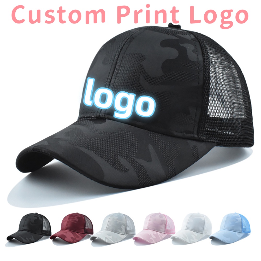 Hat Snapback Cap - Logotipo impresso personalizado verão malha respirável