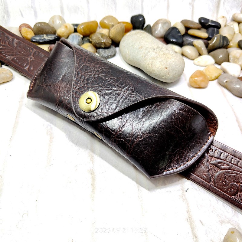 Men Accessories Pack - Blongk-estojo de couro genuíno para óculos
