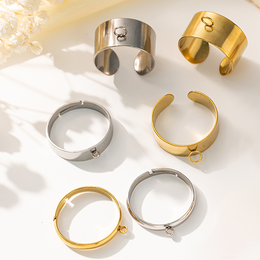 Men'S Accessories Rings - 5 pçs/lote aço inoxidável cor dourada