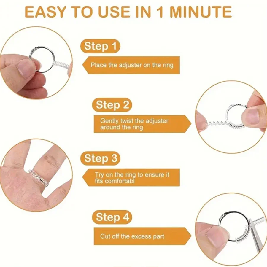 4/8 peças-regulador de tamanho - Men'S Accessories Rings avaliação e preço